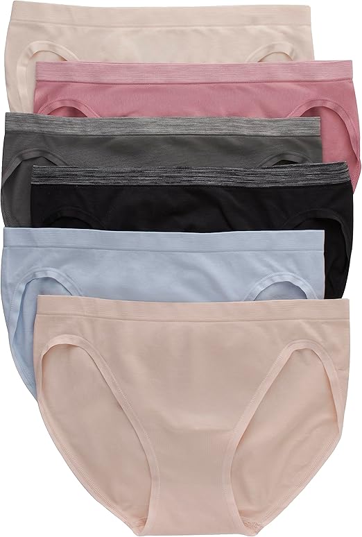Women’s Seamless Underwear 6-Pack – Bikini, Boyshort, Thong